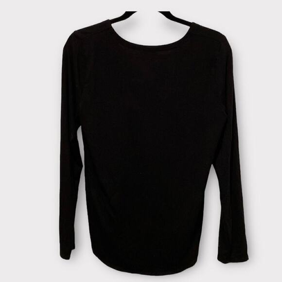 Eileen Fisher black v neck long sleeve top blouse. 92% Viscose 8% Spandex SP
C - Picture 2 of 6